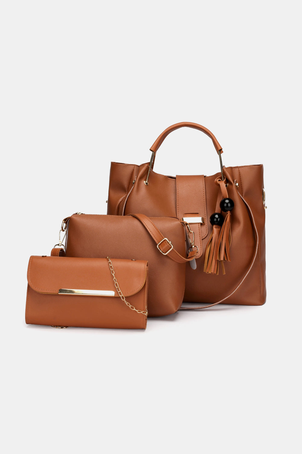 3-Piece Reconstituted Leather Leather Bag Set