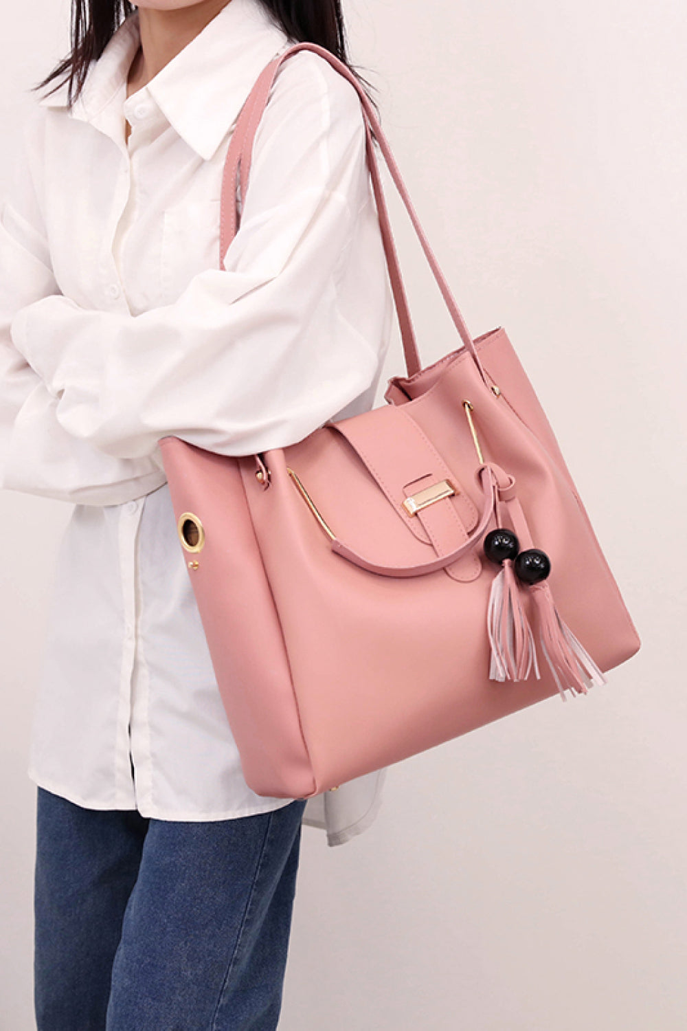 3-Piece Reconstituted Leather Leather Bag Set